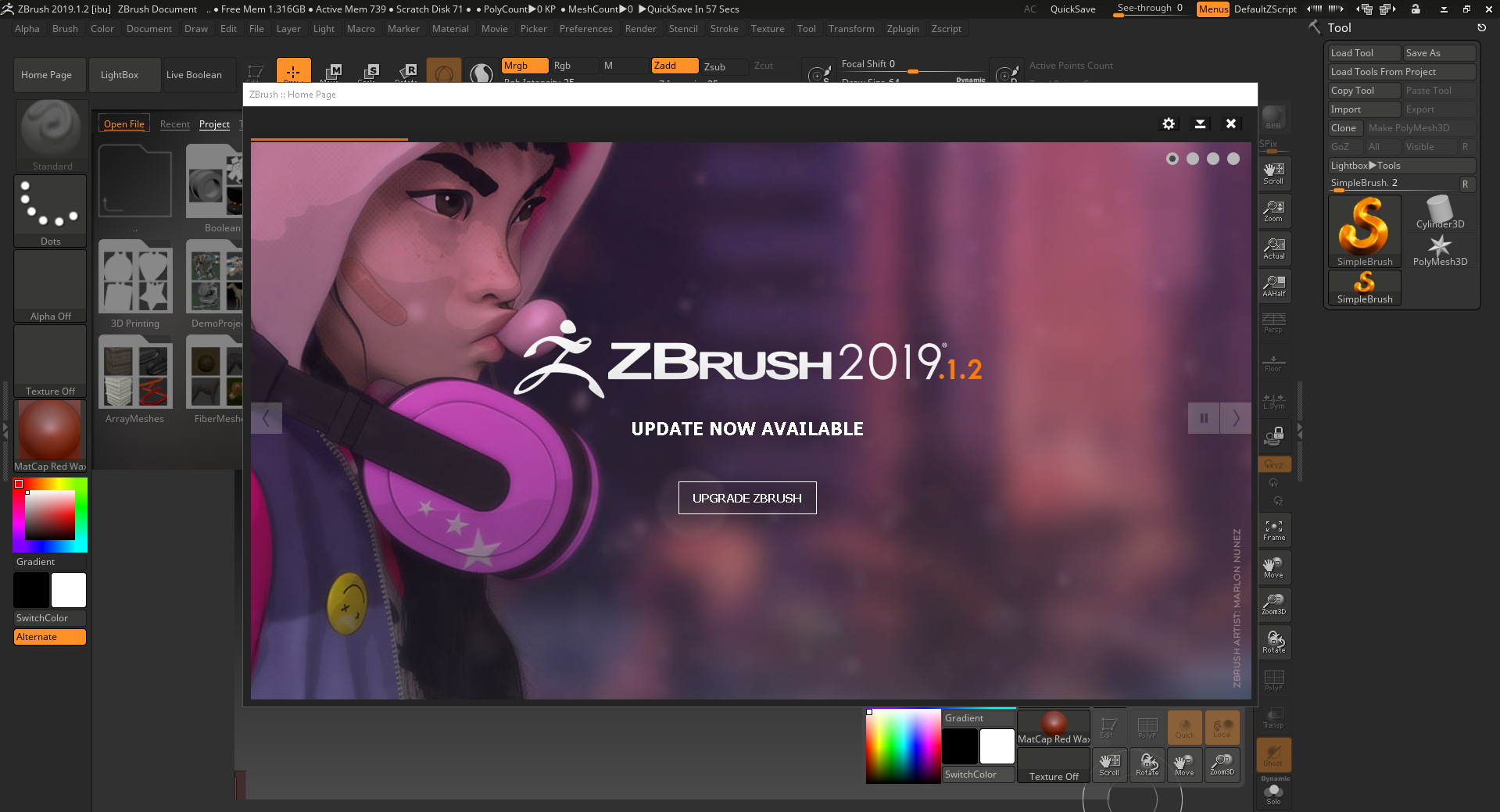 new tools in zbrush 2019.1.2